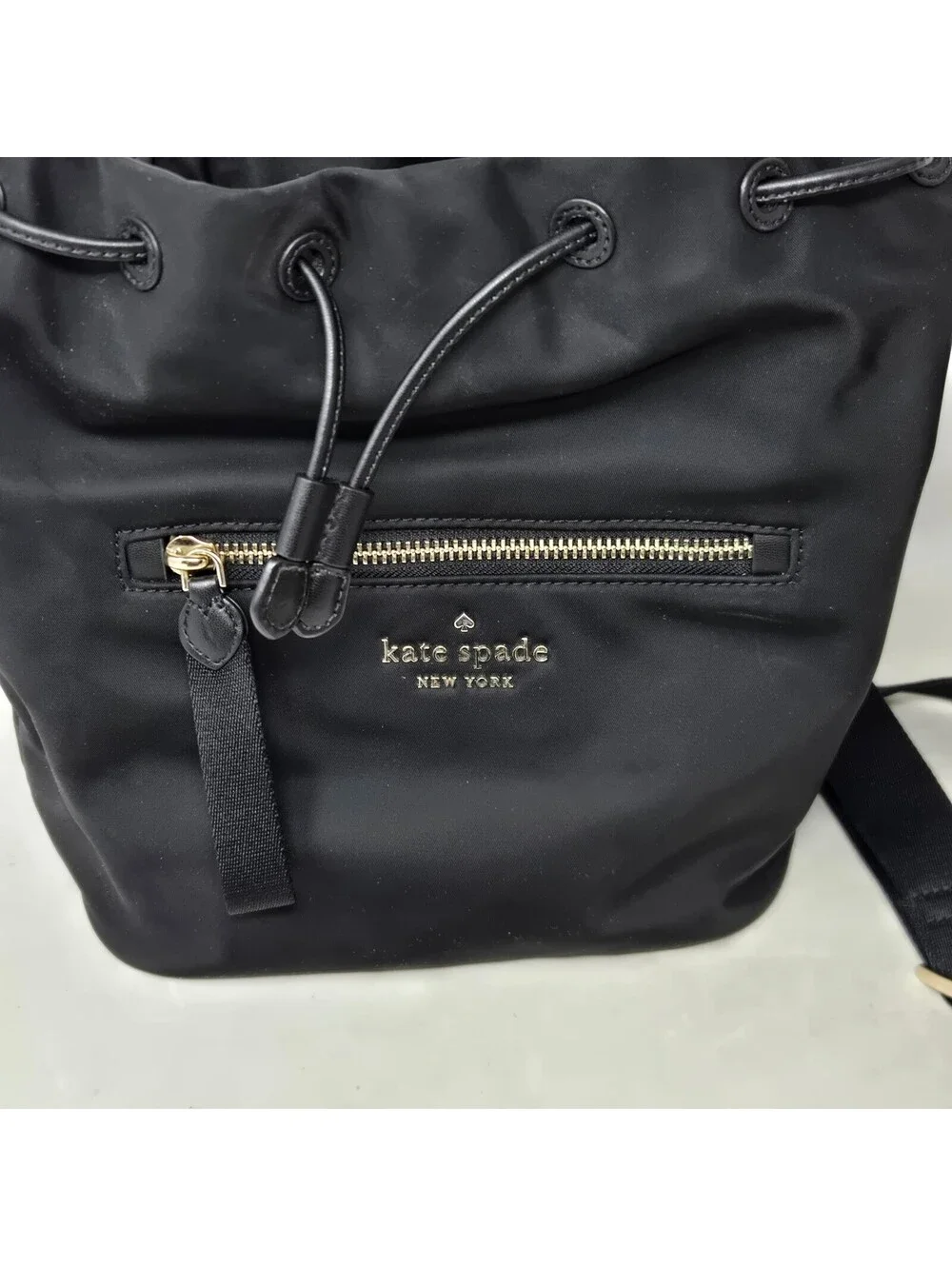 Kate Spade Chelsea The Little Better Black Nylon Bucket Bag Crossbody Purse